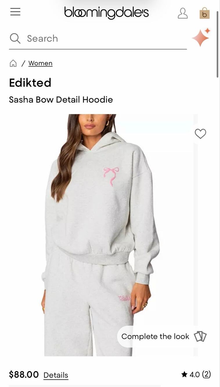 Edikted Sasha Bow Detail Hoodie